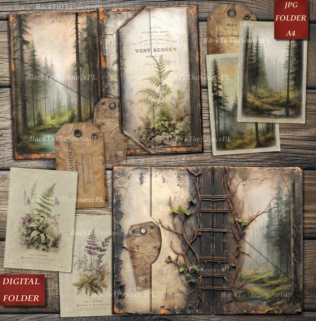 Old Forest Junk Journal Kit Part 2, Vintage Ephemera, Gothic Papers ...