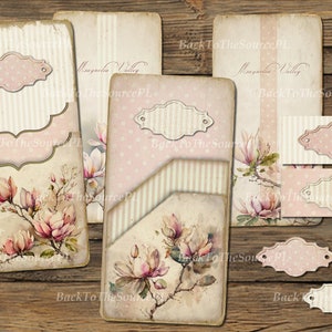 Magnolia Junk Journal Kit, Collage Sheets, Vintage Floral Insert, Printable Ephemera, Scrapbooks Supplies, Digital Folder, Nr. 047 image 6