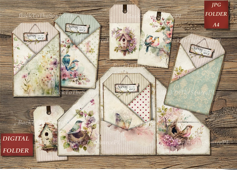 Spring Journal Kit Vintage Ephemera Spring Birdhouse Etsy UK