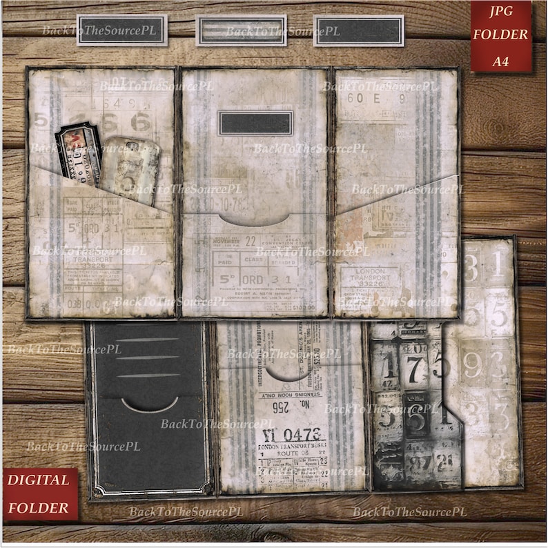 Grunge Junk Journal Kit, Basic Insert, Vintage Ephemera, Old Folio ...