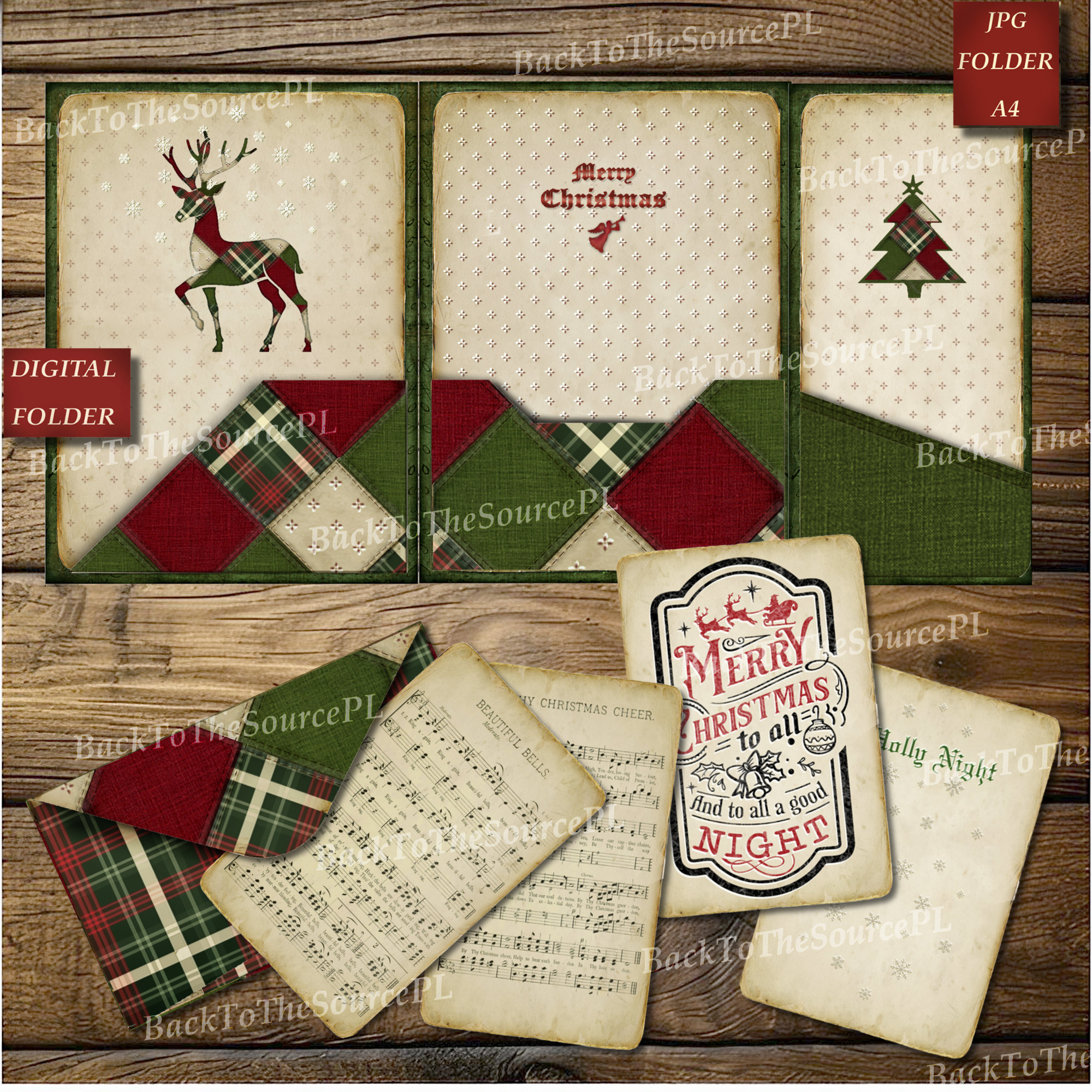 Christmas Junk Journal Kit Vintage Christmas, Printable Tags, Winter ...