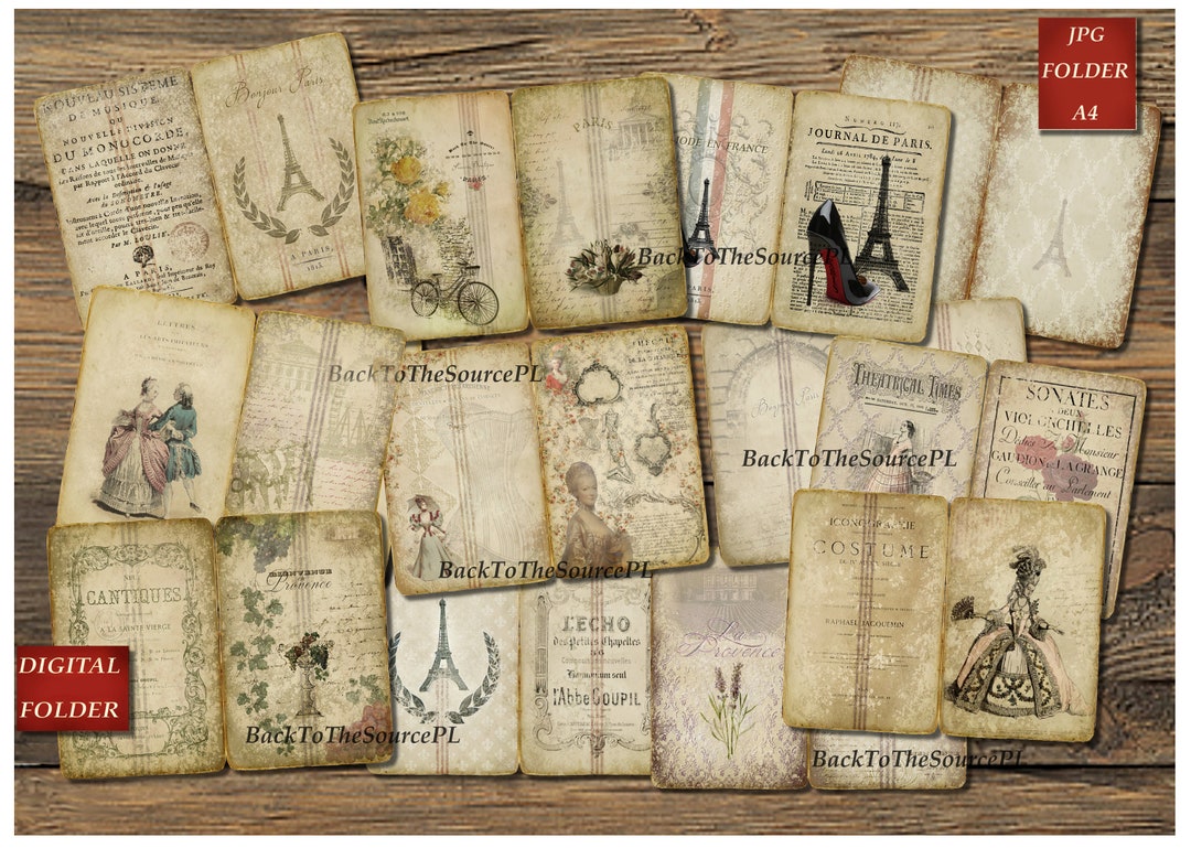 Paris Junk Journal Kit, French Vintage Paper, Journal Supplies ...