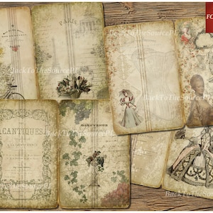Paris Junk Journal Kit, French Vintage Paper, Journal Supplies, Printable Collage Sheets, French Insert, Paris Digital Kit