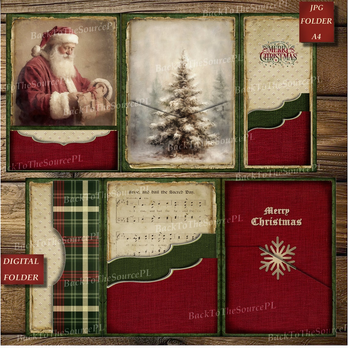 Vintage Christmas Junk Journal Kit, Printable Christmas Tags, Winter ...