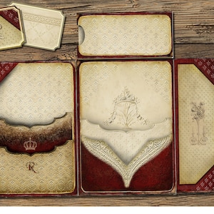 Junk Journal Kit, Ephemera Pack, Royal Folio, Journal Supplies, Ephemera Pocket, Printable Kit, DIY Craft, Digital Folder, Instant Download