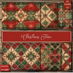 Christmas Papers, Junk Journal Kit, Christmas Tags, Journaling Pages, Background Patterns, Scrapbook Paper, Christmas Supplies, Nr61