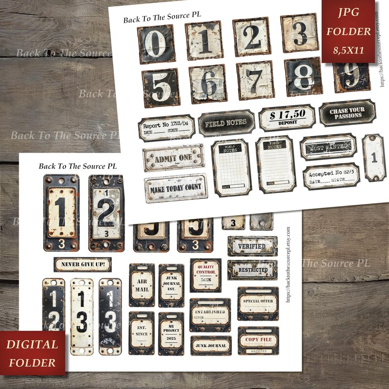 Random Labels and Tags, Printable Ephemera for Junk Journal, Vintage ...