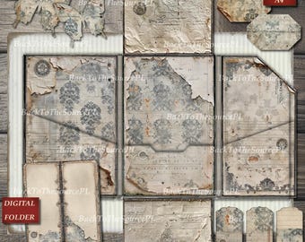 Junk Journal Kit, Vintage Papers, Printable Ephemera, Insert, Collage Sheet, Instant Download, Digital Folder, Nr.082