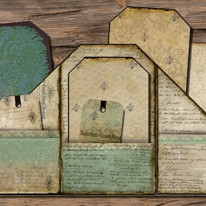 Handwritten Texture Junk Journal Kit, Vintage Journals, Scrapbooks, Ephemera Pack, Insert, Grungy Folio, Printable Kit, Digital Folder