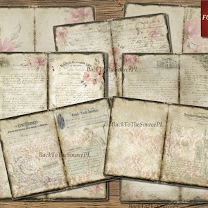 Vintage Pages, Junk Journal Kit, Journal Supplies, Printable Ephemera, Ledger, Old Letters , Collage Sheet, Digital Kit, Instant Download