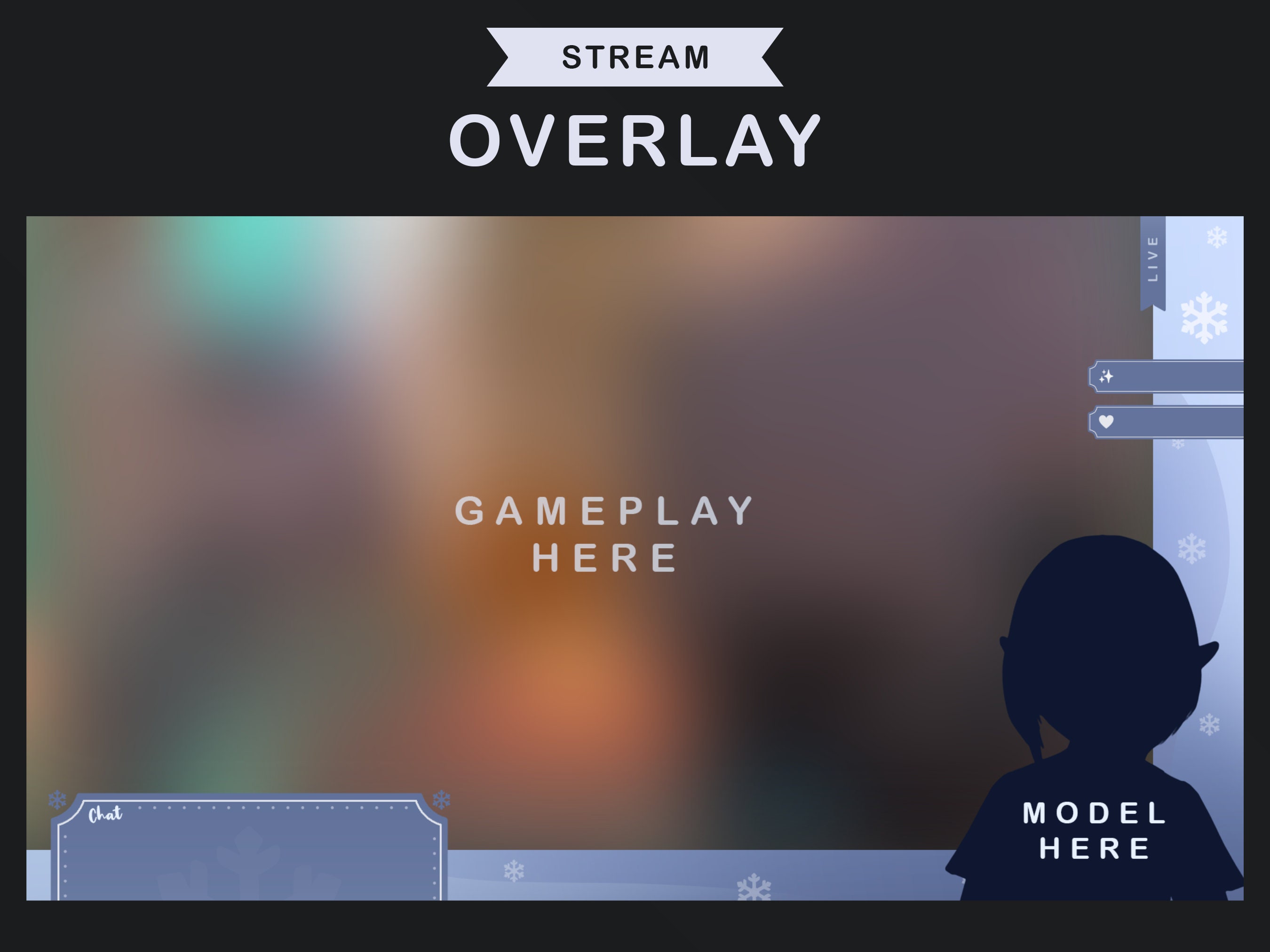 Winter Stream Overlay | Blue With Snowflakes | Twitch | Youtube ...