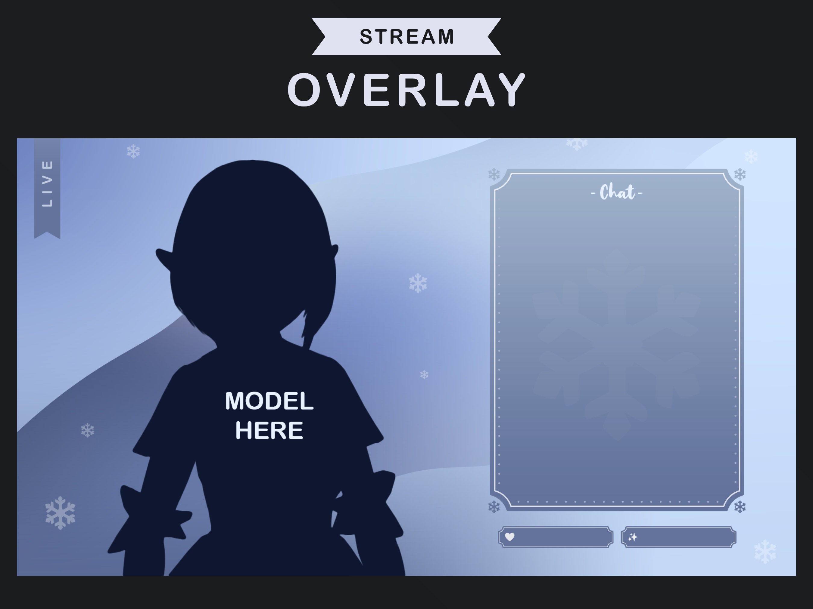 Streamer Overtlay Winter Stream Overlay | Blue With Snowflakes | Twitch | Youtube ...