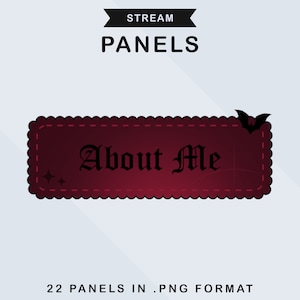Twitch Panels | Red & Black Vampire | Streamer | VTuber Assets