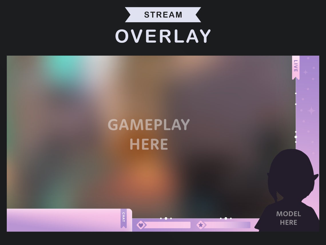 Stream Overlay | Pastel Purple | Twitch | Youtube | Streamer | Vtuber ...