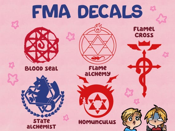 FMA Symbols Decal – Alchemist Anime Car Laptop Sticker