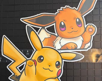 Electric Mouse Evolution Fox Pkmn Peeker Sticker Decal for Car Laptop Water Bottle