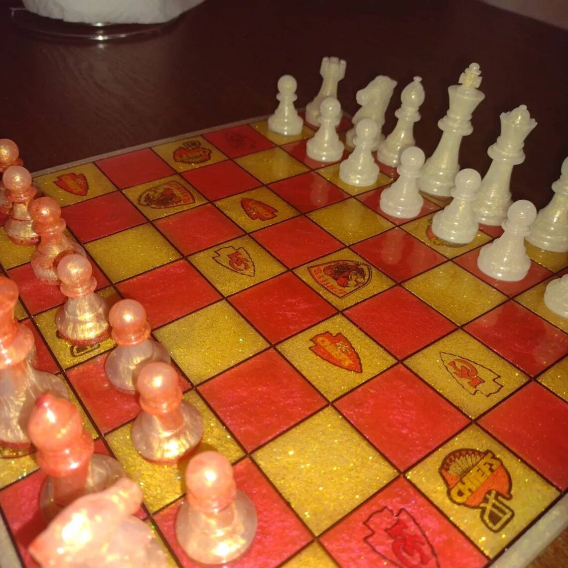 Customized NFL Chess Board Game W/matching Game Piece Set Etsy