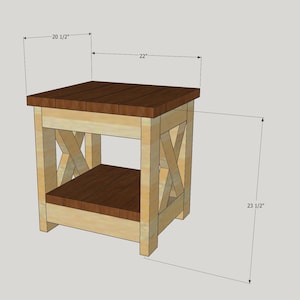 Farmhouse End Table Plans with pictures