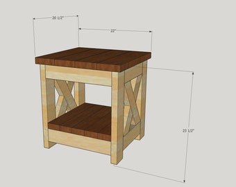 Farmhouse End Table Plans with pictures