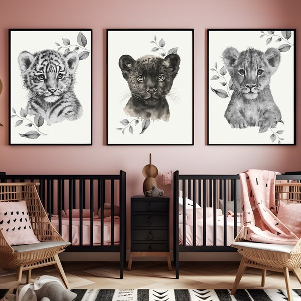 Set of 3 | Baby girl Nursery Prints | Jungle Nursery Decor | Boho Nursery Decor | Girls gallery wall | Safari Nursery Decor | Baby Girl Boho