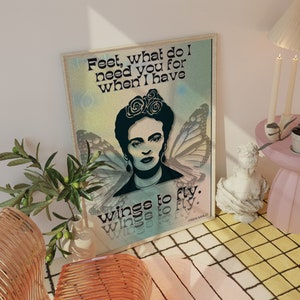 Frida Kahlo Wall Art | Empowering Woman Art | Indie Room Decor | Maximalist Boho Printable Wall Art | Hippie Room Decor | Feminist Wall Art