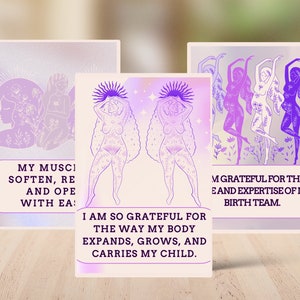 Empowering Affirmation Cards for Pregnancy and Labor | Pregnancy Gift for First Time Moms | Pregnancy Care Package and Gift Basket