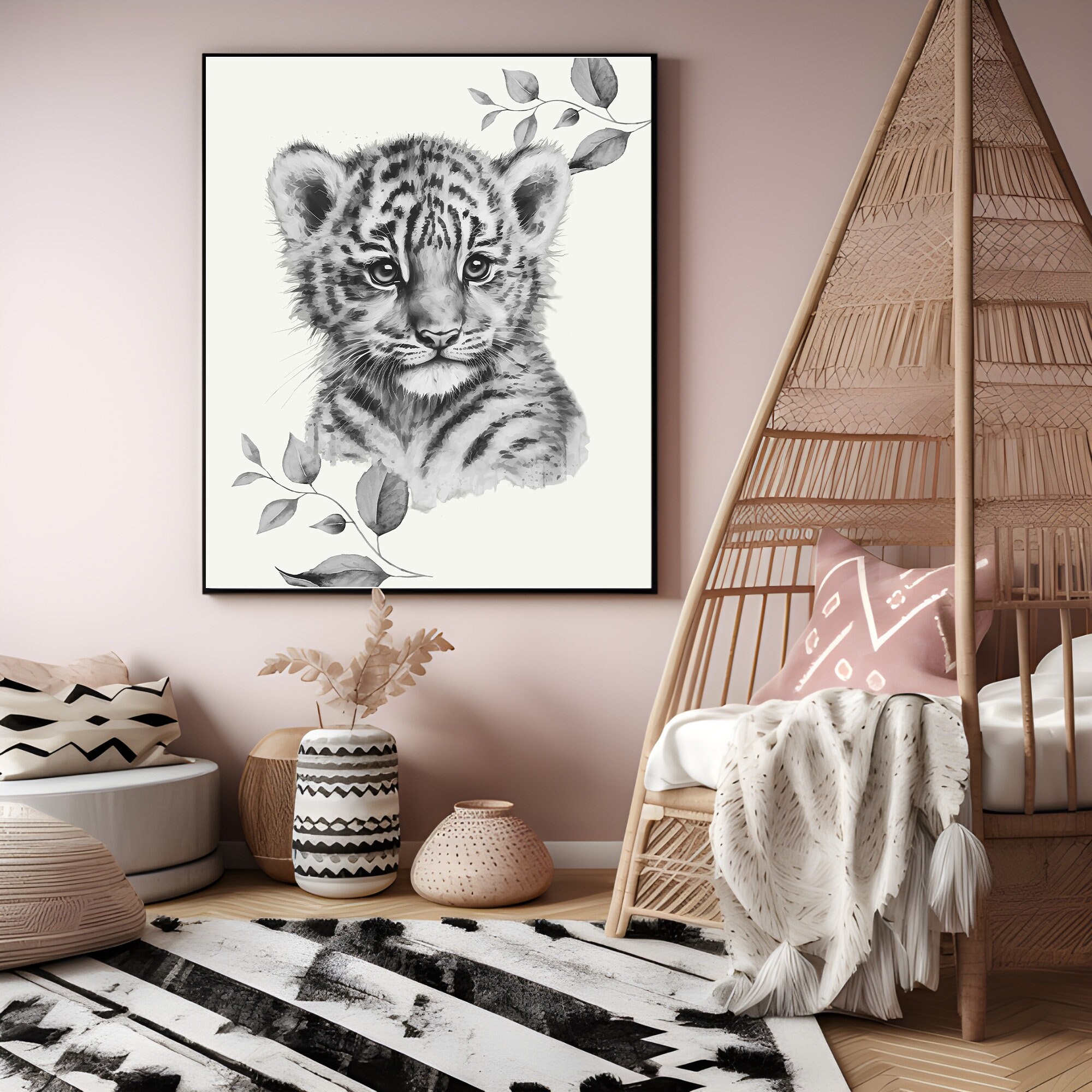 Boho Nursery Decor for Baby Girl | Safari Nursery Decor | Nursery Wall ...