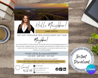 Hello Neighbor Flyer Real Estate Marketing