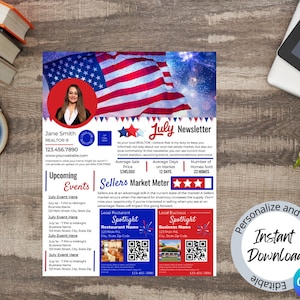 July Newsletter Real Estate Digital Template Canva