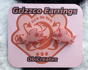 Splatoon Grizzco Fish Earrings/Pin