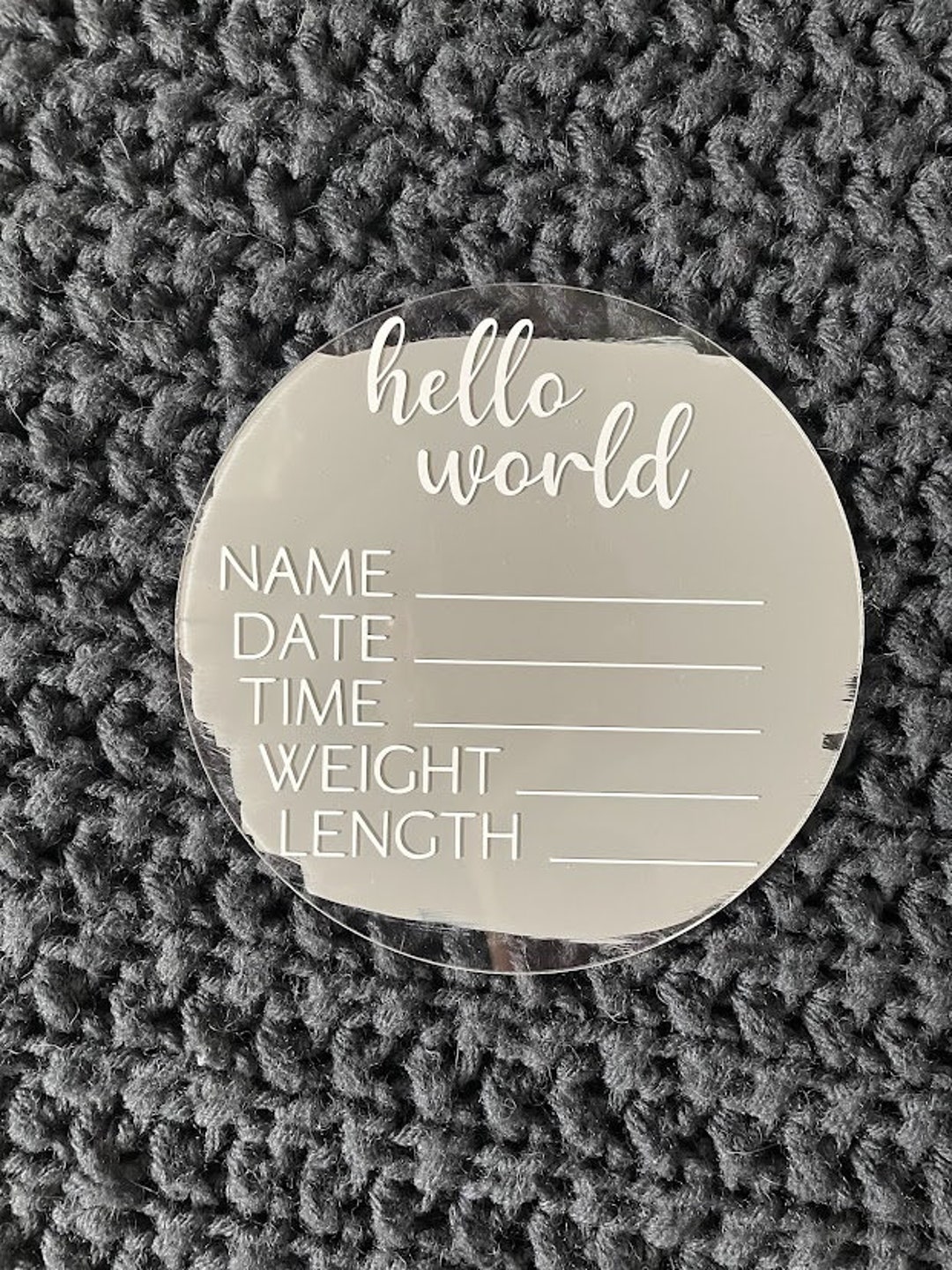 Baby Acrylic Birth Announcement, Personalized Milestone Discs, Monthly ...