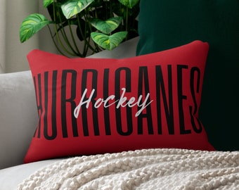 Hurricanes hockey pillow, Carolina hockey pillow, Carolina Hurricanes pillow, gift for Hurricanes fan, hockey decor, Caniac