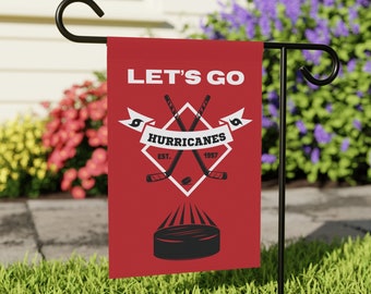 Carolina Hurricanes Hockey Flagge, Gartenflagge, 42 x 32 cm, Gartendekoration, Eishockey Saison, Gartendekoration, Eishockey Fan