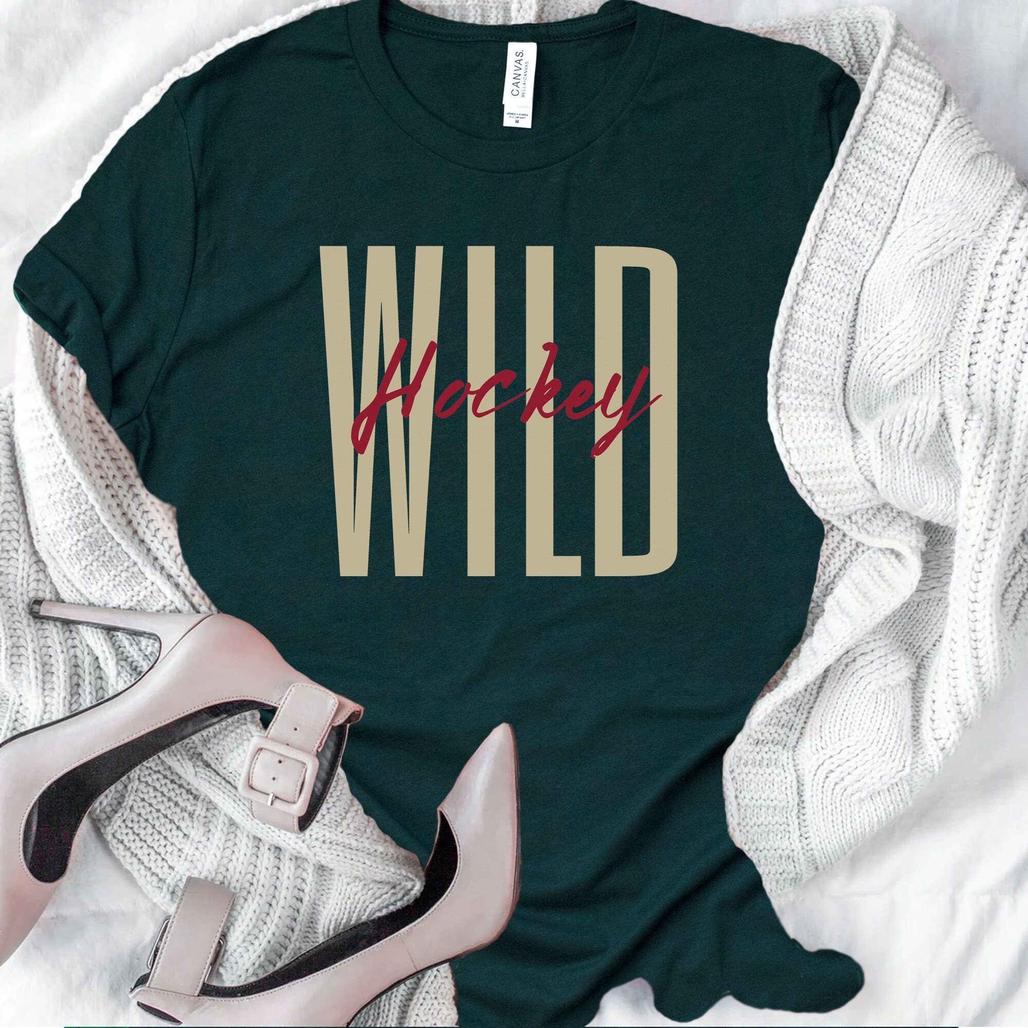 Outfit of the week: Minnesota Wild Hockey Jersey with a basic black hoodie  underneath, TopMan Denim jeans, mid top forest…