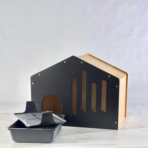 Stylish Cat Litter Box Cabinet – Wooden Cat Litter Box Cover, Modern Litter Enclosure, Pet Furniture, Litter Storage & Cat Toilet