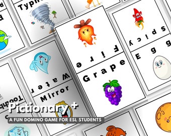Pictionary + Game | ESL Lesson | Homeschool | Educational Activity | PDF Printable | Montessori cards | English teacher | Instant Download