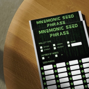 Matrix Mnemonic seed phrase notebook | Digital product | Backup Crypto seed | Cryptocurrency Seed Storage | Crypto password Keeper