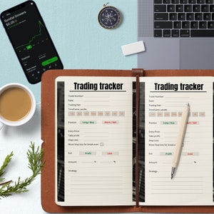 Planificateur Daytrader | Planificateur commercial | Planificateur Bitcoin| Organisateur Financier | Crypto | Bitcoin | Actions | Marché | Bénéfice et perte | Investir