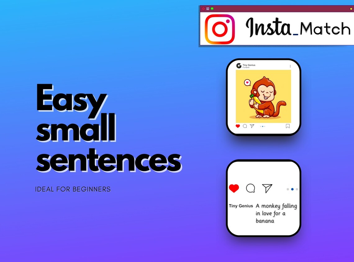 Insta_match 200 ESL Memory Matching Cards Game Teaching - Etsy