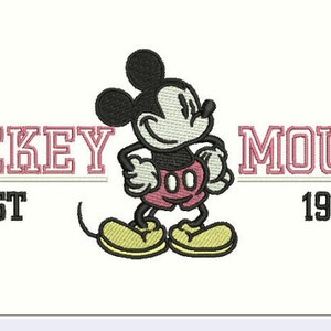 Embroidery machine file design Mickey Mouse vintage INSTANT DOWNLOAD - Pes, Jes, Exo, xxx, Vp3, Hus, Sew, ddst, VIP