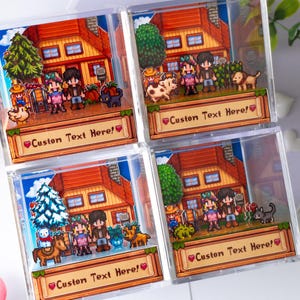 Diorama cúbico 3D personalizable de Stardew Valley: caja de sombras, regalo para gamers, regalo para parejas, merchandising personalizado de Stardew