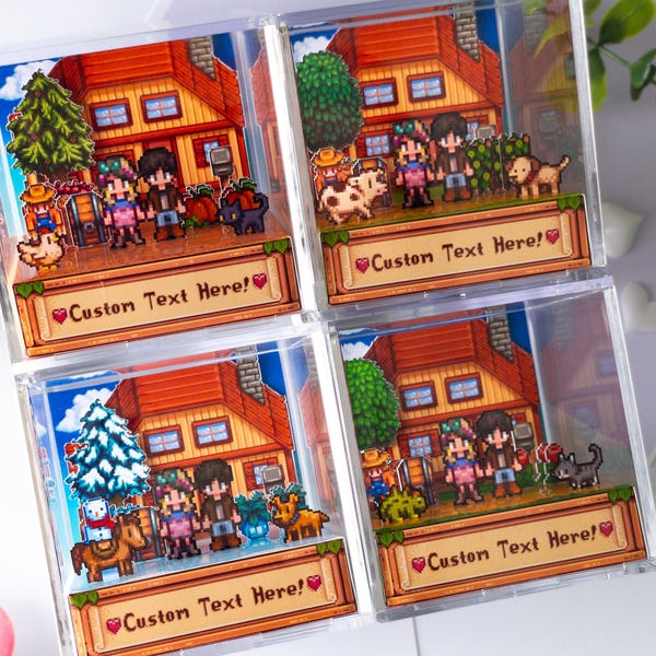 Diorama cúbico 3D personalizable de Stardew Valley: caja de sombras, regalo para gamers, regalo para parejas, merchandising personalizado de Stardew