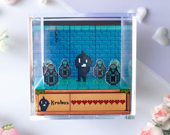 Krobus Heart Event Stardew Valley 3D Cube Diorama - Shadow Box, Gamer Gift, Stardew Merch