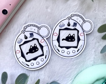 Omori Mewo White Space Tamagotchi Sticker - Waterproof Matte Vinyl Stickers