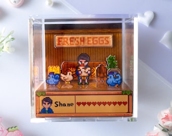 Shane Heart Event Stardew Valley 3D Cube Diorama - Shadow Box, Gamer Gift, Stardew Merch