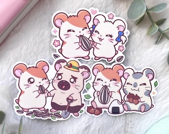 Hamtaro Sticker Set - Hamtaro Bijou Oxnard Boss Cute Stickers - Waterproof Matte Vinyl Stickers
