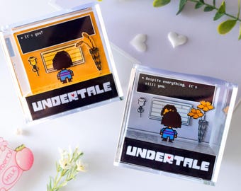 Undertale Dual Sided 3D Cube Diorama - Shadow Box, Gamer Gift, Undertale Fan Merch - Despite everything, it's still you