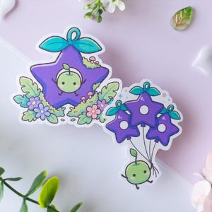 Stardrop Junimos Sticker Duo – Stardew Valley Cozy Game Sticker – Wasserdichte, matte Vinyl-Aufkleber