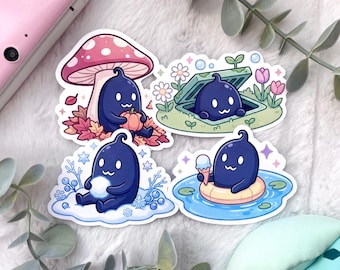 Seasonal Krobus Sticker Set - Stardew Valley Cozy Game Stickers - Waterproof Matte Vinyl Stickers