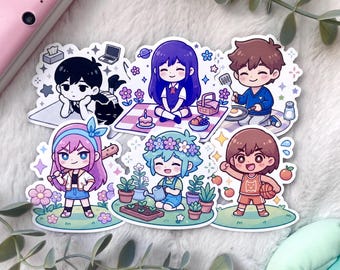 Omori Stickers - Kel Aubrey Hero Basil Mari - Waterproof Matte Vinyl Stickers